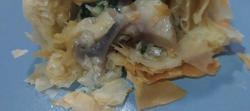 Un strudel de setas y espinacas como aperitivo para Navidad
