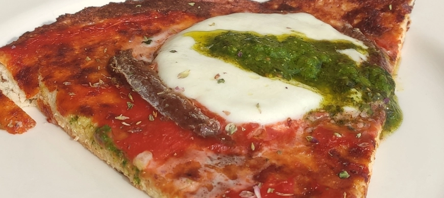 Pizza de coliflor sin gluten