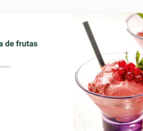 Espuma rápida de frutas congeladas.