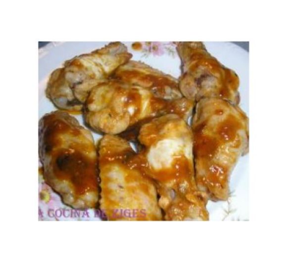 Alitas al ajillo con salsa de soja y vinagre de Modena